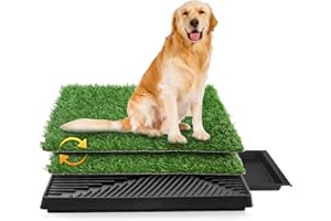 SAILNOVO Inodoro para Perros de 63 x 50 cm, Inodoro para Cachorros, Almohadilla de Entrenamiento para Perros pequeños, Grandes y Mayores - Inodoro para Mascotas Dos trozos de Hierba