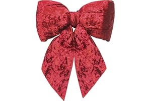 KI Store Weihnachten Schleifen rot Weihnachtsbaumspitze XL Weihnachtsschleife groß 54CM aus Samt, Schleifen & Bänder Baumschmuck