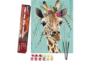 Bougimal Dipingere con i Numeri Adulti Giraffa, Decorazione della casa senza Telaio 40 * 50 cm