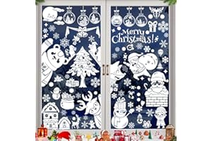 Shinybox Pegatinas de Ventana de Navidad, 9 Hojas Decoracion Navidad Ventanas Reutilizable, Pegatinas Stickers Decoracion Navidad Escaparates para Vidrio Decoraciones