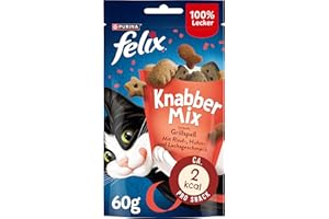Felix Golosinas para Gatos Knabber Mix, Pack de 8 (8 Paquetes de 60 g)