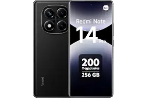 XIAOMI Redmi Note 14 Pro - Smartphone de 8+256GB, Pantalla de 6.67" AMOLED FHD+ 120Hz, MediaTek Helio G100-Ultra, cámara de 200MP, TurboCharge 45W, 5500 mAh, Cargador no Incluido, Negro (Versión ES)