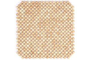 BEAHING Beaded Seat Cover, Beaded Seat Cover 16.5x16.5'' Natural Wood Cooling Car Seat Cover Ventilated ＆ Non-Slip Beaded Seat Covers for Cars Home Office Gift, Beaded Seat Covers For Cars