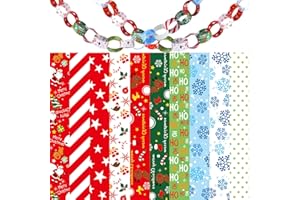 MIAHART Merry Christmas Paper Chains 300 Links Festive Paper Craft Supplies for Christmas and Festive Party Decorations