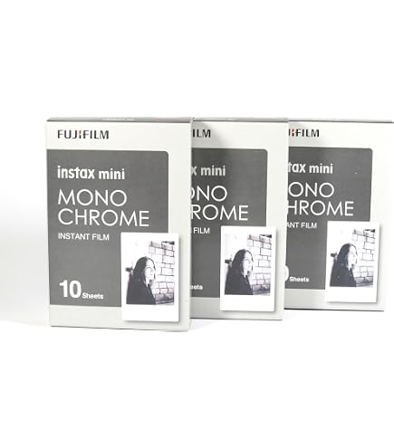 Pack Fujifilm Instax Mini - Film Monochrome & Rainbow - 10 Poses Chaque