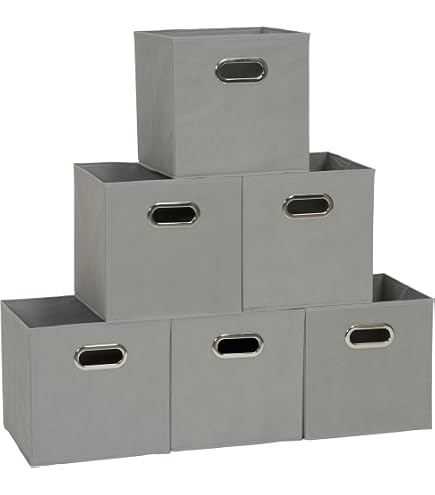 Lot de 2 boîtes de rangement pliables en tissu – 31 x 31 cm – Imprimé ethnique noir et blanc – Poignées en métal – Toilinux Lot de 2 boîtes de rangement pliables en tissu – 31 x 31 cm – Imprimé ethnique noir et blanc – Poignées en métal – Toilinux