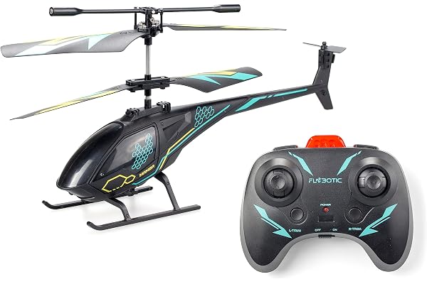 FLYBOTIC - Hélico Air Mamba - Hélicoptère Télécommandé 18 cm avec Effets Lumineux pour Enfant et Adulte - 2 Canaux de Contrôle - Infrarouge - Batterie Rechargeable - Usage intérieur - Dès 10 Ans