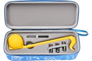 BAOMAEYEA Estuche de almacenamiento para instrumento electrónico Otamatone, funda de transporte multifunción con correa de mano, funda portátil con patrón lindo (29,8 x 11,8 x 8 cm) (azul)