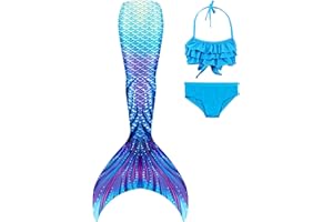 DNFUN Costume Bikini 3 Pezzi Top e Mutandina da Bagno per Bambine e Ragazze Slip per Mare e Piscina