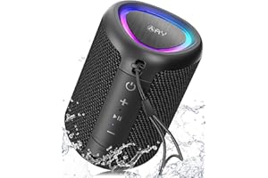 AY Portable Bluetooth Speaker with Lights, Powerful Crystal Clear Sound, IPX5 Waterproof, All Day Playtime, AUX&TF-Card Input, Bluetooth 5.3, TWS Paring, Small Wireless Speaker for Outdoor, Gift Ideas
