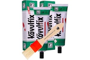 Kövulfix Kontaktkleber Set 240g + Pinsel – Schuhkleber extra stark, wasserfest & flexibel – Alleskleber für Leder, Gummi, Textil, Schuhe, Dachhimmel, Markise, Outdoor, Reparatur