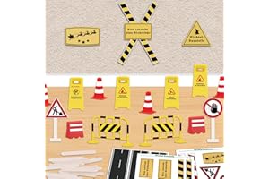 YUNSTK Wichtel Baustelle Set, 35 Stück Wichtel Zubehör Baustelle, Wichteltür Zubehör Weihnachten Wichtelbaustelle, Wichteltür Zubehör Baustelle, Verkehrsschilder Kinder, Miniatur Baustelle für Elfentür