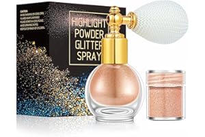 WAYMAYTECY Glitter Powder Spray, Glitter Viso e Corpo, Spray Glitterato Sparkler Polvere Trucco, Capelli e gambe - Prodotti di bellezza, Adatto Per Festival di Feste, Club, Halloween(Champagne)
