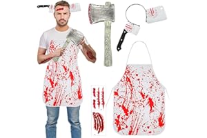 Taufe Halloween Grembiule insanguinato,Costume da macellaio,Grembiule di Halloween,Halloween Costume,macellaio Halloween,Cerchietto coltello halloween,per Può Essere Usato Come Festa di Halloween (A)