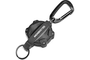 FABACH Llavero extensible con cuerda de aramida de 105 cm, soporte retráctil para tarjetas de identificación, cremallera para pantalones y cinturones