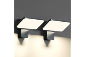 brightower Außenlampe, LED Wandleuchte Aussen, Wasserdicht IP65 aussenlampe wand, Wandleuchte Innen/Außen mit Schwenkbar LED Panel, Warmweiß 3000K Außenwandleuchte (Anthrazit 2 Stück)