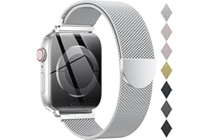 OULUOQI Original Milanese Loop Compatible with Apple Watch Straps 38mm 40mm 41mm 42mm 44mm 45mm 46mm 49mm Women & Men, Magnetic Clasp Adjustable Metal Bands for iWatch Series 10 9 8 7 6 5 4 3 2 1,Ultra,SE