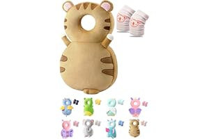 JEJA Protezione per La Testa Del Bambino, Regolabile Cuscino Protettivo per il Corpo Posteriore - Tigre Con Antiscivolo Ginocchiere Bambini