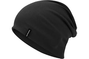 HAMUNI Slouchy Beanie Mütze Damen, Bequeme Baumwolle Mütze Herren, Doppellagige Weiche Winddichte Dünne Mütze Klassische Modische Beanie Mütze Perfekt für den Alltag und Übergangszeiten