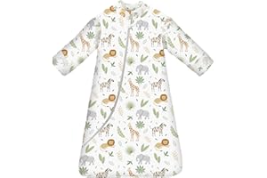 Chilsuessy Baby Sleeping Bag with Detachable Long Sleeves 2.5 Tog Wearable Blanket for Winter Toddler Sleeping Bag Kids Sleeping Sack for Infant Toddler, Forest Park, 6-18 Months