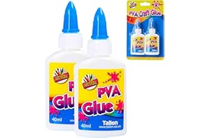 SRV HUB 2PCs Creative Activity PVA Glue Bottles 40ml— Non-Toxic PVA Glue for Crafting Adhesive Arts and Crafts for Kids Clear PVA Glue