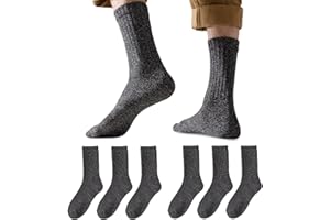 Caudblor 6 par skarpet wełnianych, długie męskie i damskie, skarpety turystyczne, miękkie, wygodne, wełniane, skarpety zimowe, skarpety termiczne, rozmiar 38-42