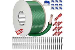 VIBINHO Cavo Perimetrale Robot Tagliaerba da 100m | Scorta Maxi con 50 Picchetti, 10 Connettori & 10 Morsetti | Universale per Gardena, Bosch, Husqvarna, Worx