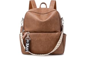 Travistar Women Backpack Ladies Rucksack PU Leather Handbags Shoulder Bag Waterproof School bags Anti-theft Dayback Fashion Casual Backpacks Purse for Girls, Travel, Work, School (Brown)