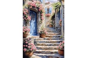 BOWETILE 5D DIY Diamond Painting Art Kits Paysage, Kits de Peinture Diamant Fleurs pour Adultes, Tableaux Brodés Strass de Maison pour Débutants, Décoration Murale pour la Maison 30x40 cm