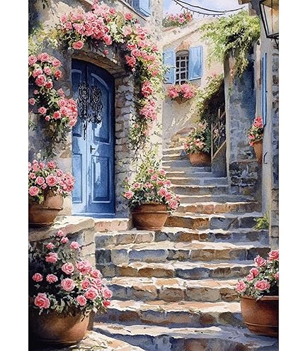 5D DIY Diamond Painting Kit, Fleurs Colorées Diamant Peinture Kit 5D Complet Pour Adultes Et Enfants, Fleurs Peinture Diamant Strass Art Point De Croix Pour Murale Décor 30x30cm (Image 25x25cm