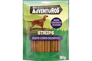 PURINA ADVENTUROS Snack per Cani Adulti Strips con Cervo 6 Confezioni da 90g