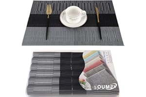 OUME Manteles Individuales de Mesa Lavable Antimanchas Antideslizante Resistente Al Calor PVC Vinilo Salvamanteles Individuales