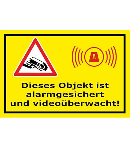 Melis-Folienwerkstatt „Videoüberwachung“ Schild – 45x30 Cm, 3 Mm Hartschaum, Mit Bohrlöchern