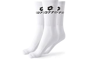 Lotto, 12 Paires Chaussettes de tennis homme/femmes en coton doux et respirant, certifiées OEKO-TEX, blanches, 43-46