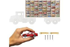 ART TWIST HOME Hot Wheels Storage | Wooden Display Shelves with 80 Compartments | Wall Display Cabinet 78,5cm x 40cm x 4cm for Collectables Model Car or Mini Figure (LKW 001BL)