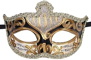 Oidea Vintage Venetian Masquerade Mask for Men: Retro Carnival Mardi Gras Mask for Halloween Musical Costume Party
