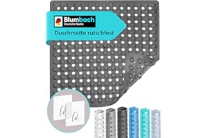 ‎BLUMBACH Blumbach® Duschmatte rutschfest 53x53cm - 100% BPA-frei - Inkl. 2 Haken zum Aufhängen - griffige Antirutschmatte Dusche & Badewanne, Duscheinlage, Rutschmatte schimmelresistent & maschinenwaschbar