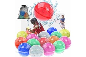 Tosekry Globos de Agua Llenado Rapido, 16 Piezas Globos de Agua Reutilizables Juguetes Piscina, Globos Reutilizables de Agua Bolas Magneticas(16 Piezas)