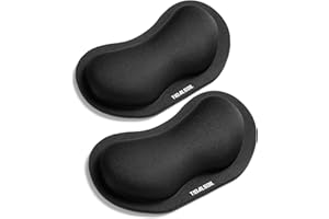 TIDALSOIL Mouse Wrist Rest, 2 Pack Mouse Wrist Rest Pad Support Cushion with Anti-Skid Rubber Base,Ergonomic Pain Relief Mouse Hand Rest (Black)
