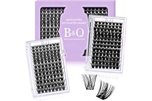 ‎B&QAUGEN Wimpern Einzeln 208 PCS B&Q DIY Lash Clusters für Anfänger Wiederverwendbare Wimpernbüschel Einzelwimpern für Wimpernverlängerung zu Hause Individual Lashes Wimpern Extension(D-8-16MIX,B05+B06)