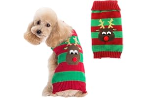 SKXEO Weihnachten Hund Pullover Kostüm, Neujahr Haustier Kostüm warm Winter Pullover gestrickt Weihnachten Haustier Kleidung für Welpen Katze Hunde