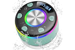 PRSCFUM Cassa Doccia Bluetooth 5.3, Cassa Bluetooth Doccia con Luce RGB, IP7 Impermeabile Speaker Bluetooth con Ventosa, 8 Ore Stereo USB-C, Altoparlante Portatile per Bagno Piscina Feste, Verde