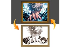 FunLake Jujutsu Kaisen inspirierte beleuchtete Gemälde – Gojo Satoru und Geto Suguru LED-Wandkunst-Dekor, Desktop-Rahmen, perfekt für kreatives Schlafzimmer, Heimdekoration und Geschenk (Gojo Satoru)