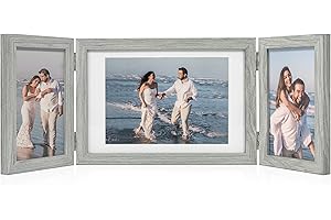 Afuly Cornice Foto Collage 3 Foto per 10x15 cm e 13x18 cm Portafoto Multiplo Rustico Grigio Legno