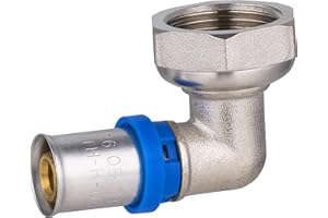 NT NOYON & THIEBAULT Raccord Multicouche à Sertir Multi profils TH-H-U coude diamètre Ø16 mm - à visser femelle écrou tournant 20x27 (3/4) - Norme NF 545 pour réseau d'eau potable et chauffage NOYON & THIEBAULT