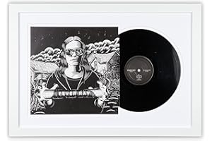 SOOBSOO Schallplatten Rahmen - Weiß-1 - LP-Cover und Vinyl Bilderrahmen mit Doppel-Passepartout für 1er-, 2er und 3er LPs