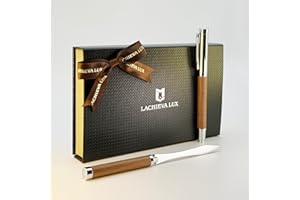 LACHIEVA LUX Stylo roller en noyer avec ouvre-lettre, cadeau de luxe pour homme et femme