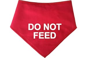 Spoilt Rotten Pets S4 RED Do Not Feed Alert Warning Dog Bandana Suitable For Husky, GSD, Newfies & Chow Chow Sized Dogs