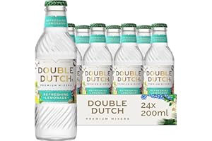 Double Dutch Refreshing Lemonade | Low Calorie Diet Soft Drink | 100% Natural Ingredients | Gluten Free, Vegan Friendly Premium Mixer Perfect for Gin, Vodka & Cocktails | 24 x 200ml Bottles