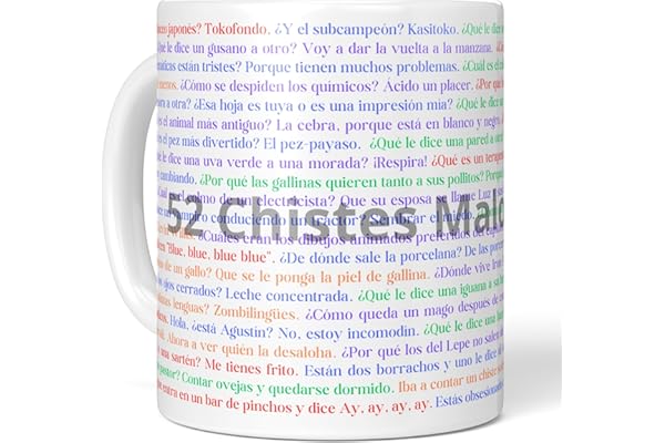 LA CASA DE LAS TAZAS® 52 Chistes Malos - Taza Graciosa, Regalos Graciosos - Tazas Graciosas - Regalo Original, Chistes para Niños y Adultos - Tazas Originales para Regalar, Chistes Graciosos